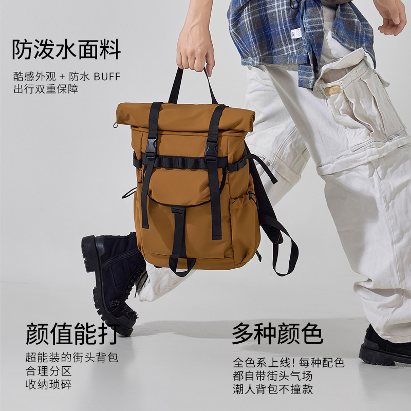 New Men's Roll Mouth Expandabl - đánh giá và giá Canvas Backpack Casual