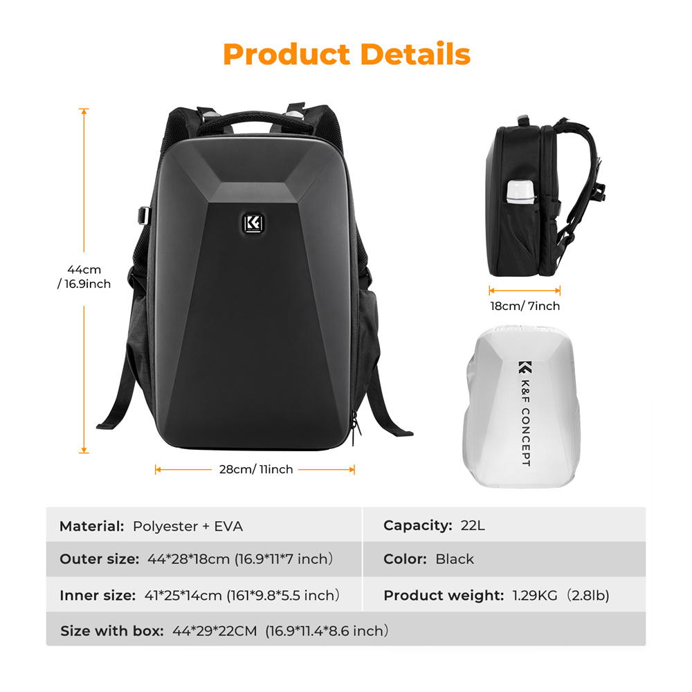 K&F CONCEPT Large Capacity Cam - đánh giá và giá Rain Cover Backpack