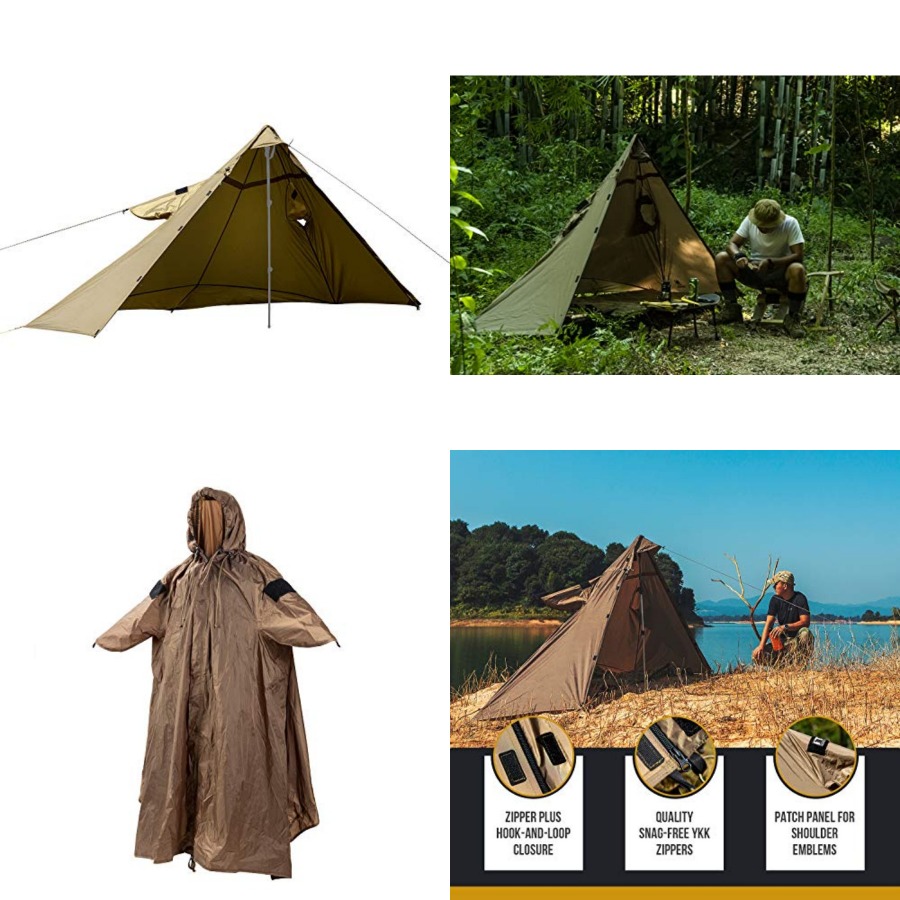 TENTSFORMER Hooded Poncho 4-in - đánh giá và giá Rain Cover Backpack